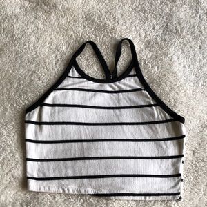 Me To We Striped Tanked Crop Top